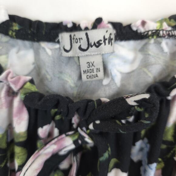 J for Justify Dress Womens 3X Floral Stretch Off Shoulder Short Sleeve Boho - Picture 9 of 11